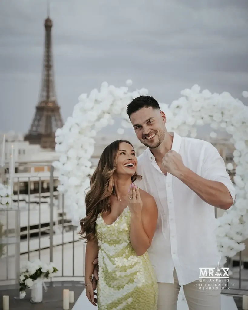 Luxury Paris proposal decor private terrace Eiffel Tower